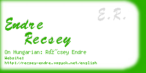 endre recsey business card